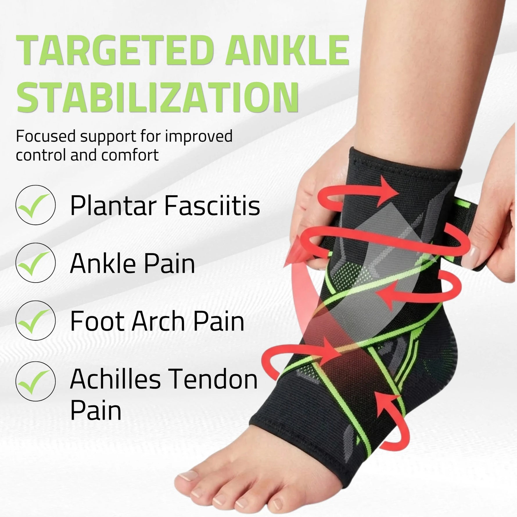 Novalife Sports Ankle Support | Breathable, Stretchable Ankle Sleeve Men Women Ankle Support (Black, Green)