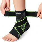 Novalife Sports Ankle Support | Breathable, Stretchable Ankle Sleeve Men Women Ankle Support (Black, Green)
