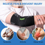 Novalife Sports Elbow Support Brace | Compression Sleeve for Tennis Elbow (Pack of 2) Elbow Support (Black, Green)