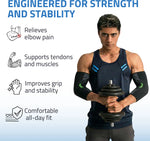 Novalife Sports Elbow Support Brace | Compression Sleeve for Tennis Elbow (Pack of 2) Elbow Support (Black, Green)