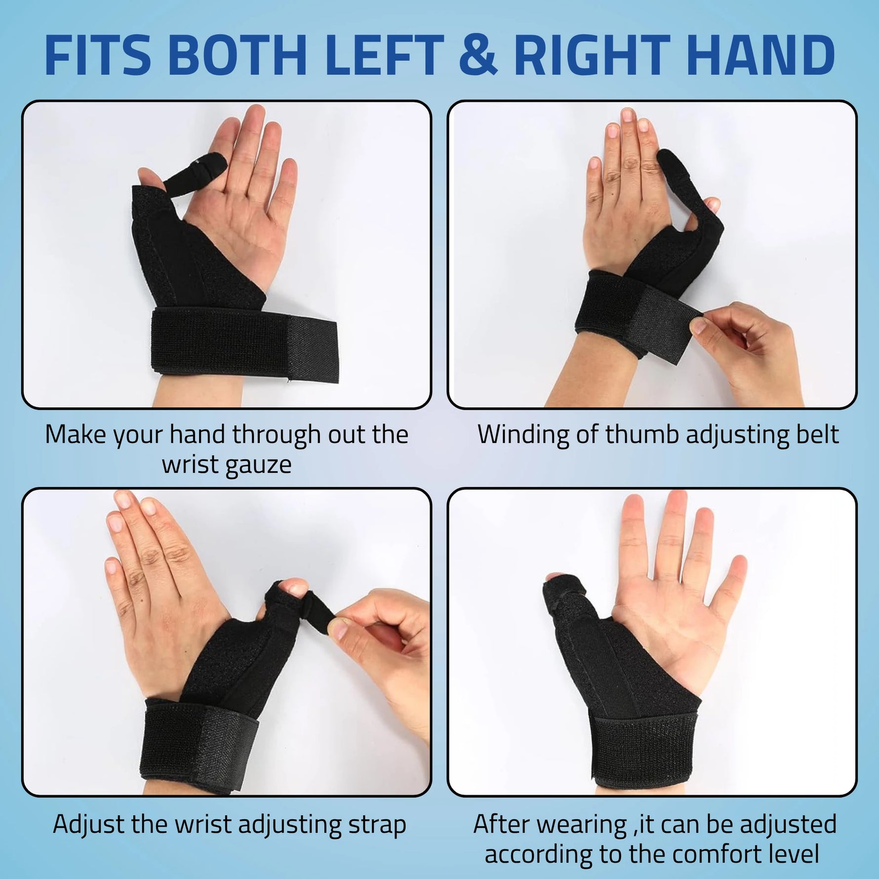Novalife Thumb Spica Splint, Universal Size, Fits Both Hands, Thumb Brace Splint Splints