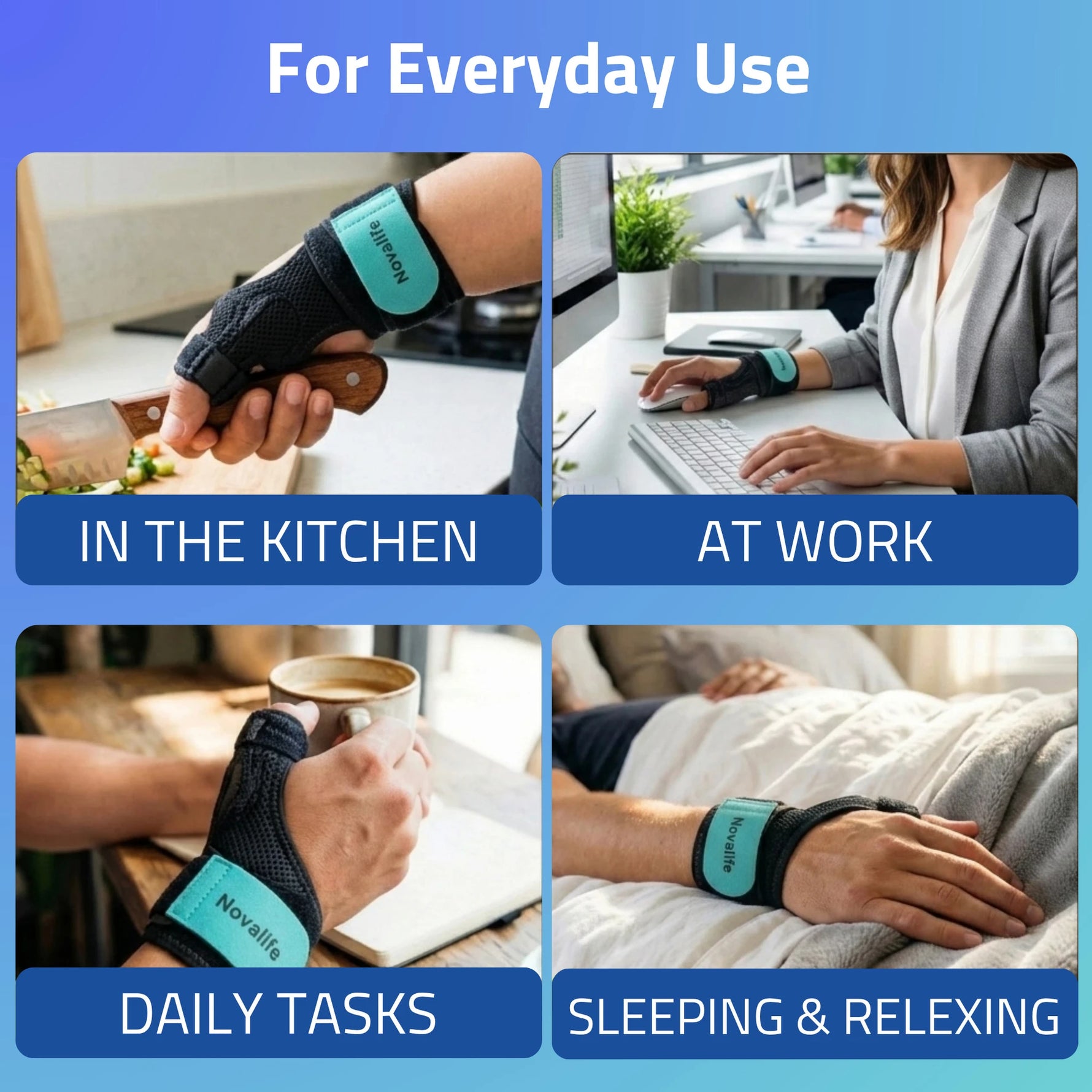 Novalife Wrist Brace with Thumb Support, Wrist Splint Hand Brace for Men & Women Wrist Support