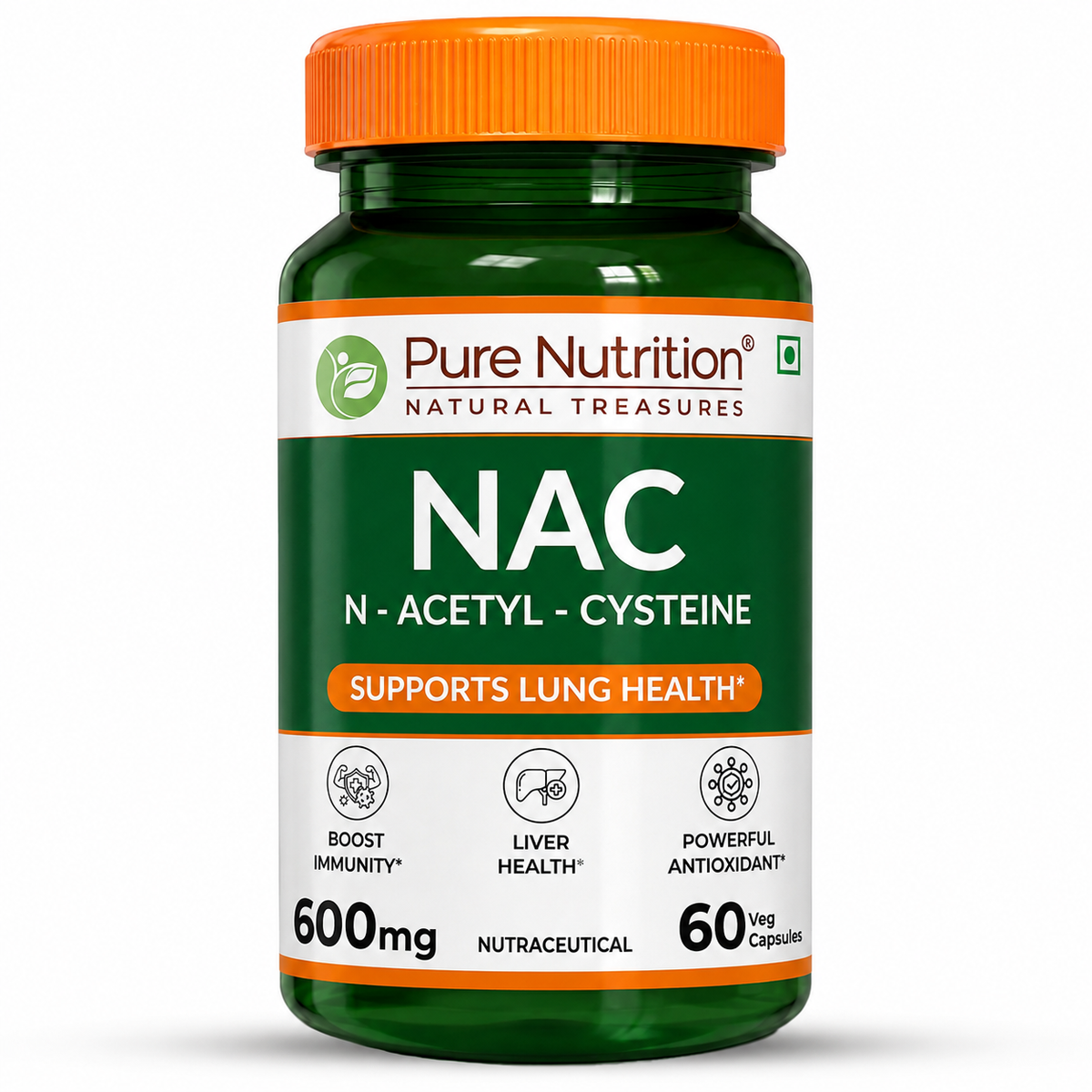 Pure Nutrition NAC N-Acetyl L-Cysteine 600mg 60 vegetarian capsules