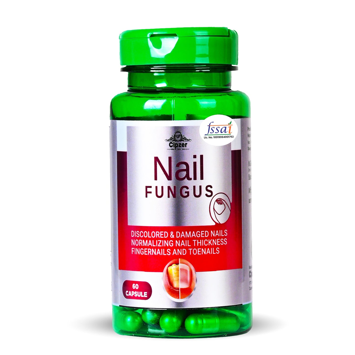 Cipzer Nail Fungus 60 Capsules | Herbal Remedy For Nail Infection, Itching, Cracks & Strong Nails
