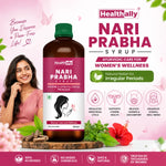 Healthally Nari Prabha Syrup for Periods | Ayurvedic Tonic for Irregular Periods, Body Cramps & White Discharge