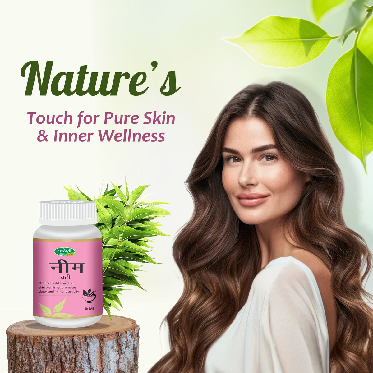 Pack of 2 Neem Vati 60tab for healthy skin & Immunity Support.