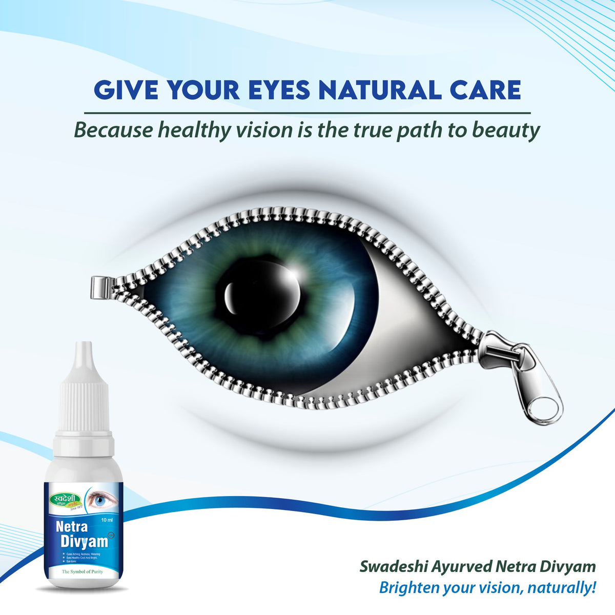Pack of 2 Netra Divyam 10ml Eye Drop for Eye Care, Helps Soothe Eye Itching, Irritation, Redness.