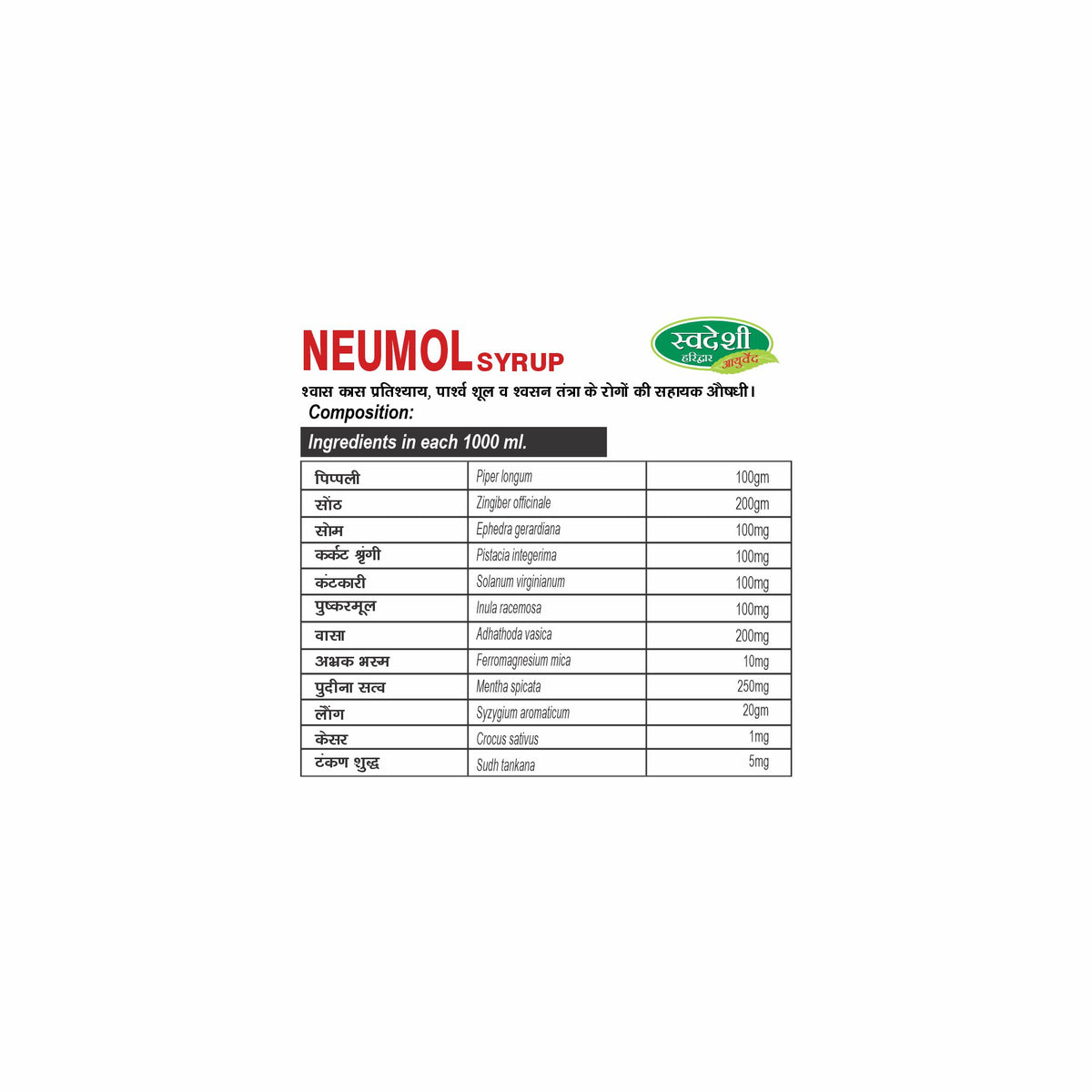 Pack of 2 Neumol Syrup 200ml Cough & Cold.