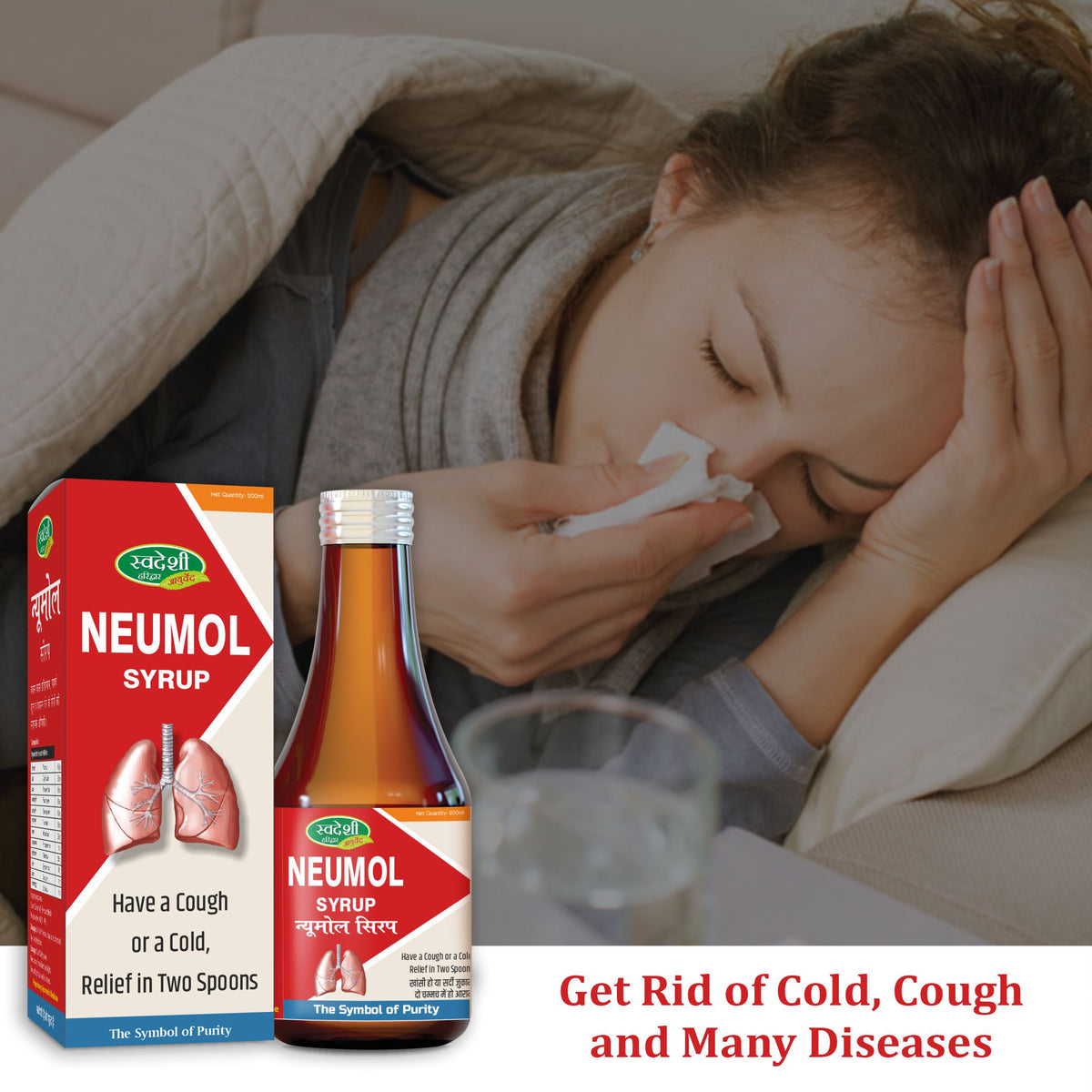 Pack of 2 Neumol Syrup 200ml Cough & Cold.