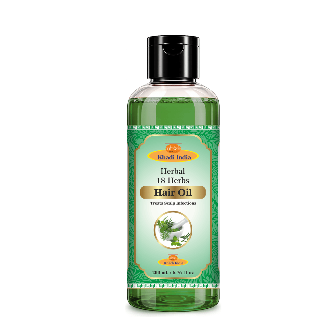 Khadi Care Herbal 18 Herbs Hair Oil for Hair Growth & Scalp Health - 210ml