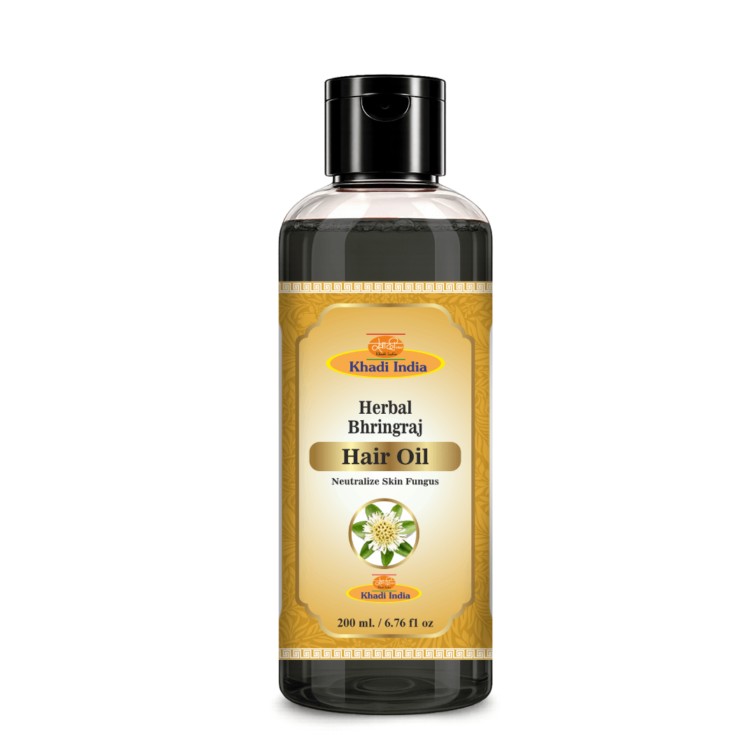 Khadi Care Herbal Bhringraj Hair Oil for Hair Fall Control & Regrowth - 210ml