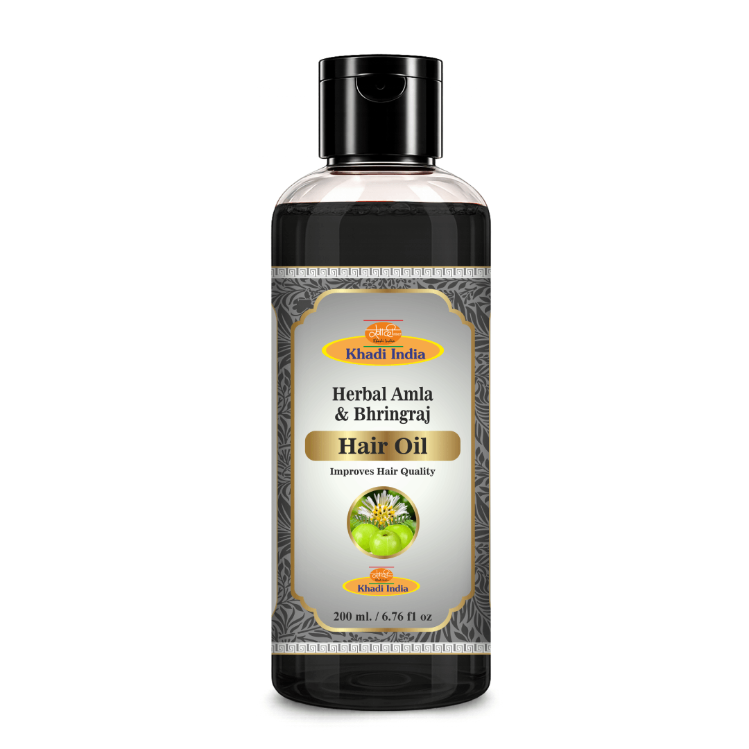 Khadi Care Herbal Amla & Bhringraj Hair Oil for Hair Fall Control - 210ml