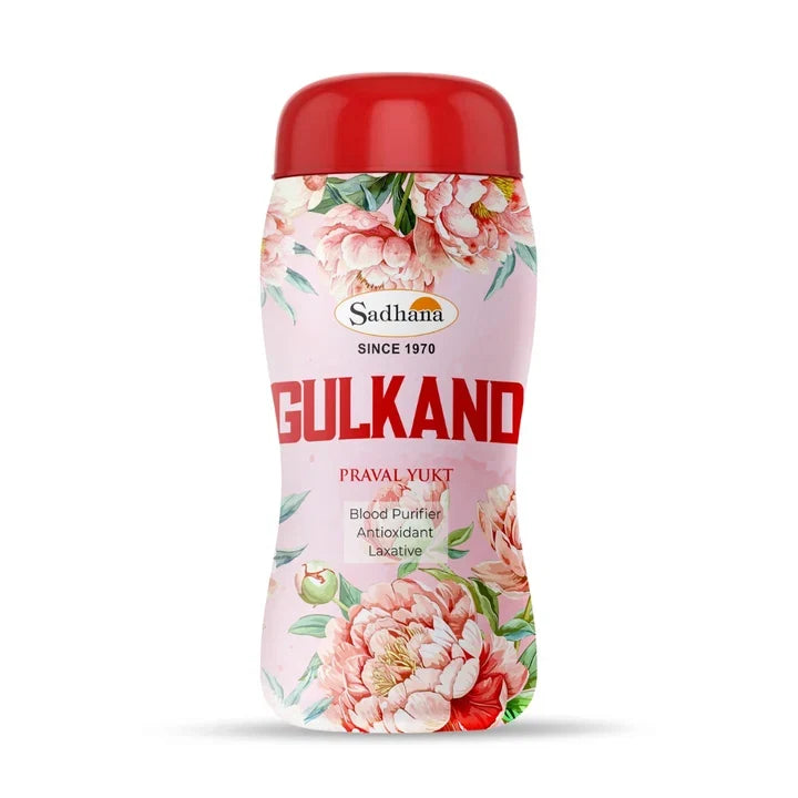 Sadhana Gulkand (Praval Mix) - 400gm | Classical Ayurvedic Rose & Coral Jam for Excess Body Heat, Acidity & Digestion