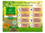 DR. JPG ORGANIC HERBALS Nirgundi Leaves Powder For Joint Pain-114g / Vitex Negundo/INDIA ORGANIC Certified / (114g Pack Of 2)
