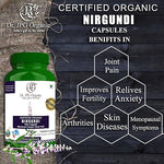 Dr. JPG Organic Nirgundi Capsules For Joint Pain & Back Pain 60 Veg. Capsules | INDIA ORGANIC Certified (Pack Of 1)