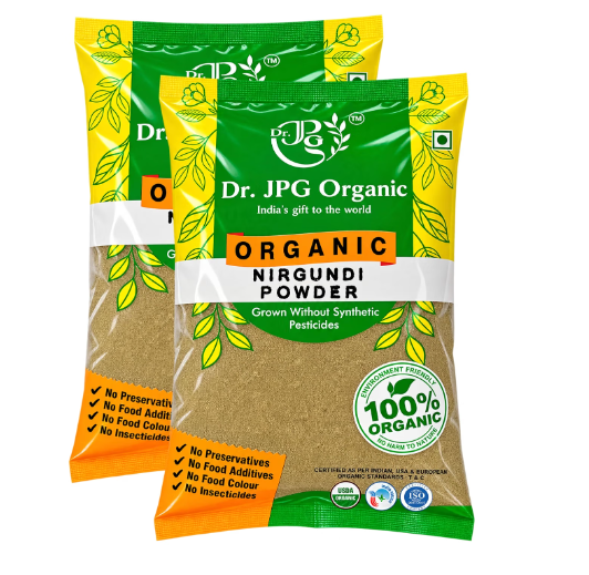 DR. JPG ORGANIC HERBALS Nirgundi Leaves Powder For Joint Pain-114g / Vitex Negundo/INDIA ORGANIC Certified / (114g Pack Of 2)