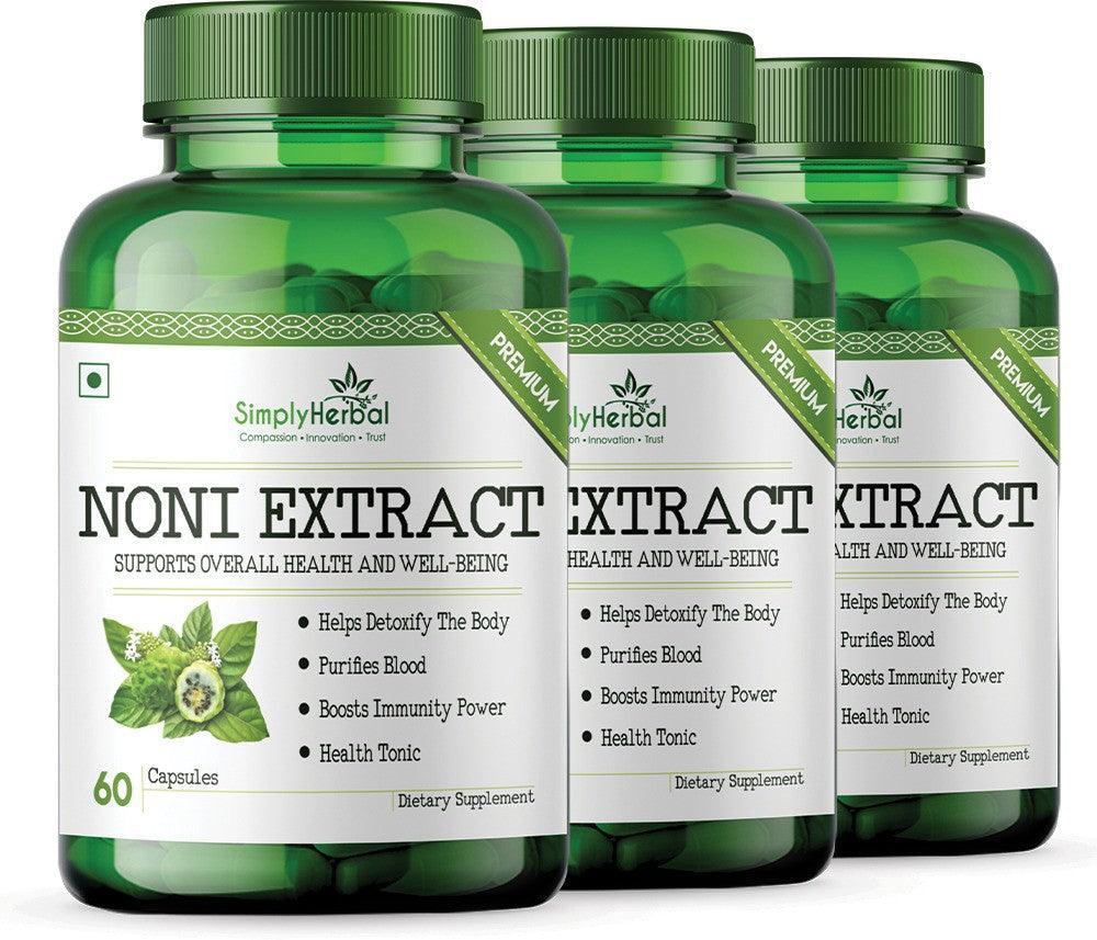 Simply Herbal Noni Extract Vegetarian Capsules - 60 Capsules ( Pack of 3)