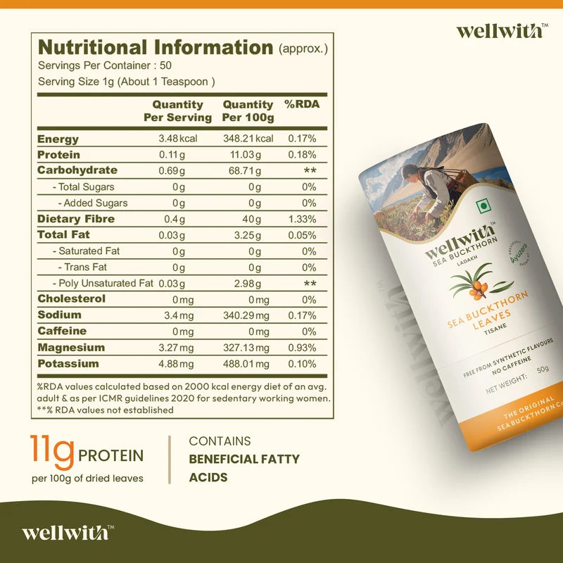 WellWith Sea Buckthorn Leaf Tea (50g)