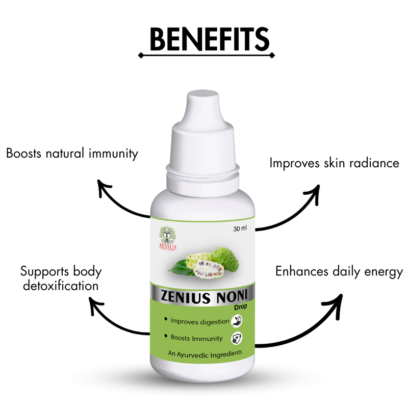 Zenius Noni Drop - Concentrated Herbal Drops for Energy, Immunity, and Detox - 30ml Drops