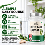 Zespo Olive Leaf Extract with Olive Fruit & Hydroxytyrosol | 1,000 mg Olive Leaf per Serving | Antioxidant & Heart Health Support | 60 Capsules