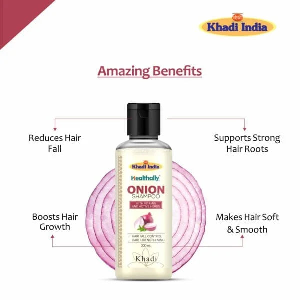 Healthally Onion Hair Shampoo | Red Onion Shampoo for Hair Fall & Nourishment