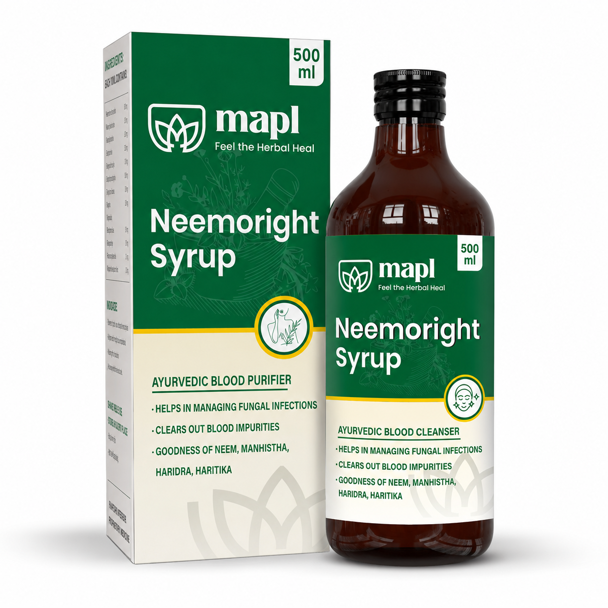 MAPL Neemoright Syrup 500ml | Ayurvedic Blood Purifier | Skin Care, Detox & Immunity Support