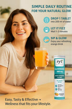 Ryt Nutrition Glutathione (600mg), 15 Effervescent Tablets (Orange Flavour), With Vitamin C & NAC | For Skin Health For Men & Women, Detoxification, And Immunity Booster