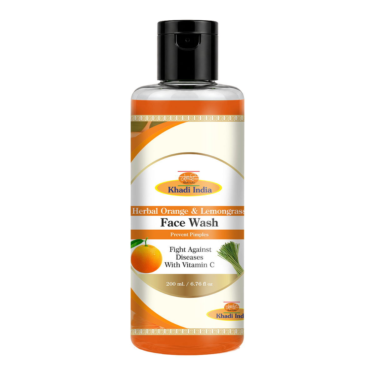 Khadi Care Herbal Orange & Lemongrass Face Wash for Skin Brightening - 210ml