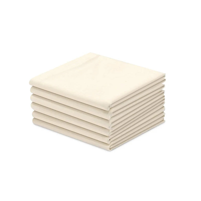 Satopradhan Organic Cotton Handkerchief for Women - Set of 6 - 12”x12”- Cream White - Extra Soft Cotton Hankies for Females/Girls - Sweat Absorbent - High Quality & Eco-Friendly Gift for Loved Ones - Unbleached & undyed