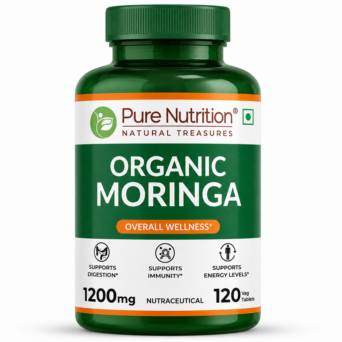 Pure Nutrition Organic Moringa Tablets 1200mg 120 tablets