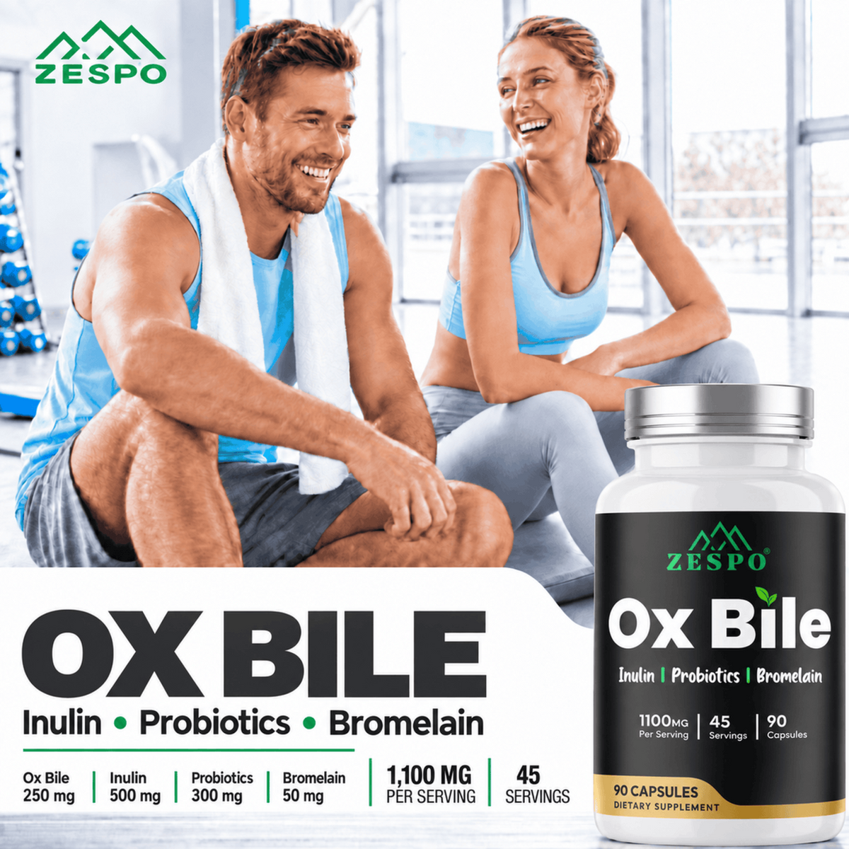 Zespo Ox Bile 1,100 mg – 60 Capsules