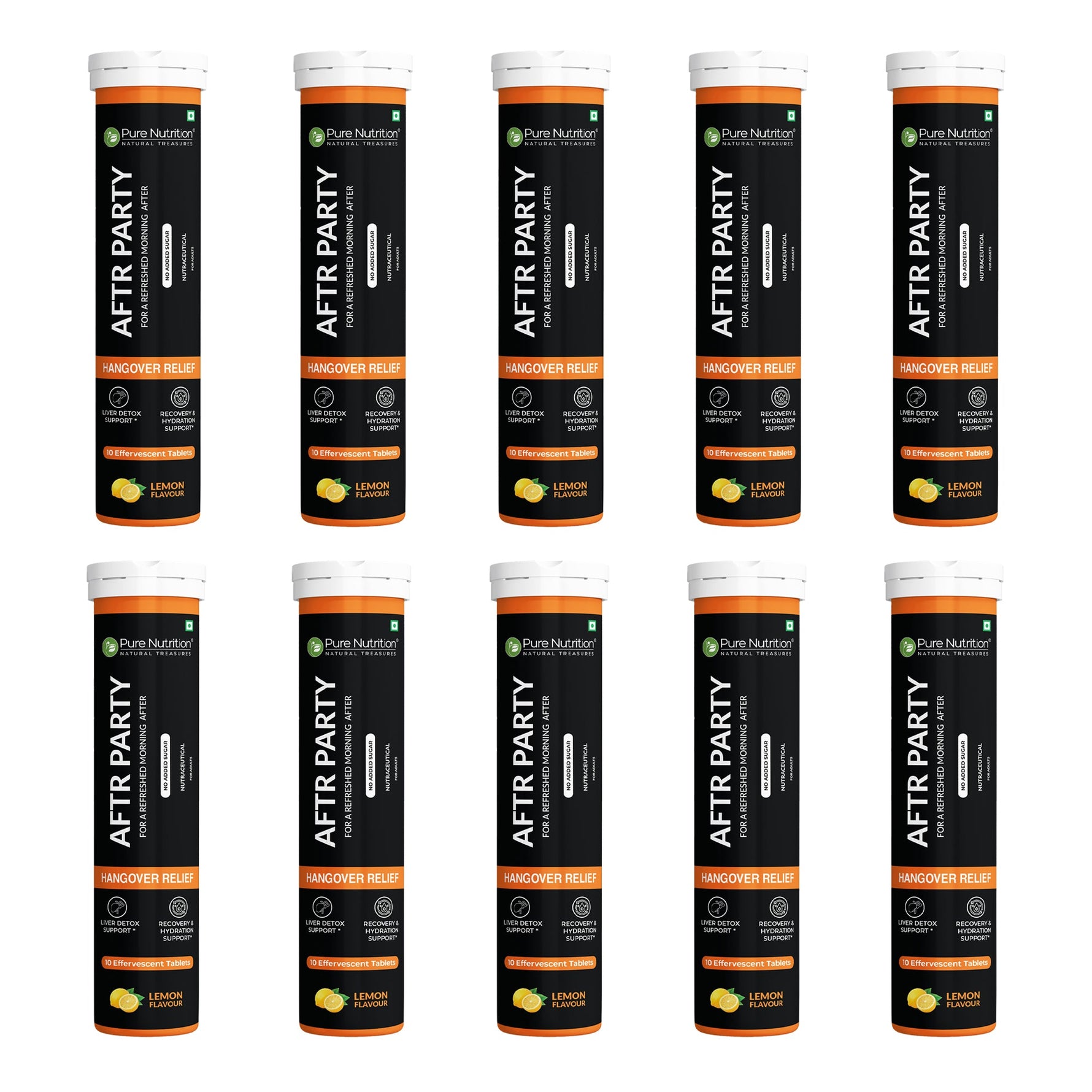 Pure Nutrition AFTR Party Effervescent Tablets – 10 Tabs | Refresh & Rehydrate Formula