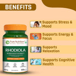 Pure Nutrition Rhodiola Rosea Root Extract (500mg) - 60 Veg Capsules | Standardized to 3% Rosavins & 1% Salidroside | Supports Energy, Focus, Relaxation & Cognitive Health