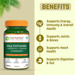 Pure Nutrition Multivitamin with Probiotics & Ginseng – 180 Capsules | Daily Wellness Formula
