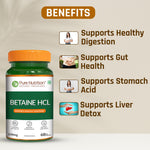 Pure Nutrition Betaine HCL – 60 Capsules | Digestive Support Formula