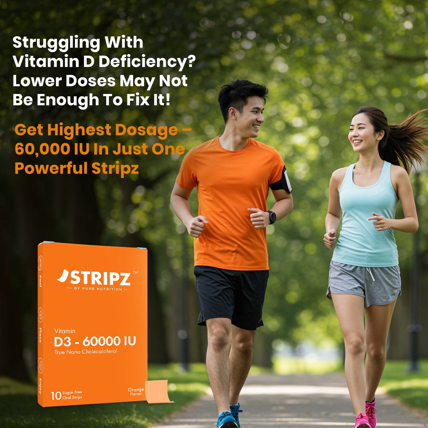 Pure Nutrition Vitamin D3 60000 IU (10 ODS) Stripe