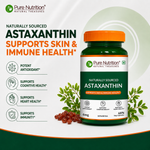 Pure Nutrition Astaxanthin 4mg – 60 Veg Capsules | Powerful Antioxidant for Eye, Skin, Heart & Immune Support | Promotes Cellular Health, Anti-Aging & Recovery | Plant-Based, For Men & Women