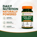 Pure Nutrition Alpha Lipoic Acid (ALA) 300mg - 60 Veg Capsules with Vitamin E