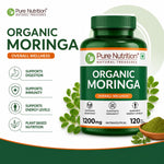 Pure Nutrition Organic Moringa Tablets 1200mg – 120 Veg Tablets for Immunity, Digestion & Daily Wellness