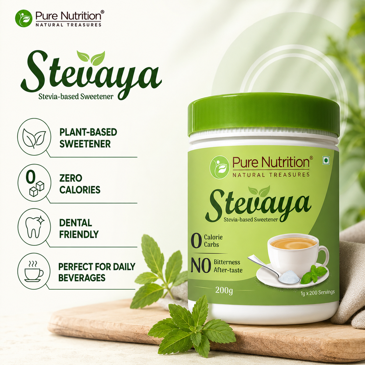 Pure Nutrition Stevia Powder, 200g