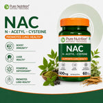 Pure Nutrition NAC N-Acetyl L-Cysteine 600mg – 60 Veg Capsules for Antioxidant & Liver Support