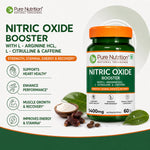 Pure Nutrition Nitric Oxide Booster – L-Arginine HCL, L-Citrulline & Caffeine – Strength, Stamina, Energy & Recovery – 60 Veg Capsules