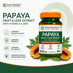 Pure Nutrition Papaya Fruit & Leaf Extract Capsule - 600mg - 60 Capsules