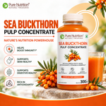 Pure Nutrition Seabuckthorn Pulp Concentrate 300ml | Rich in Omega Fatty Acids (3,6,7 & 9), Vitamins & Antioxidants | Supports Immunity, Heart & Digestive Health | Promotes Skin,Cellular Health & Overall Wellness