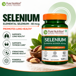 Pure Nutrition Selenium Extract 120 Veg Capsules | Antioxidant & Immune Health Support