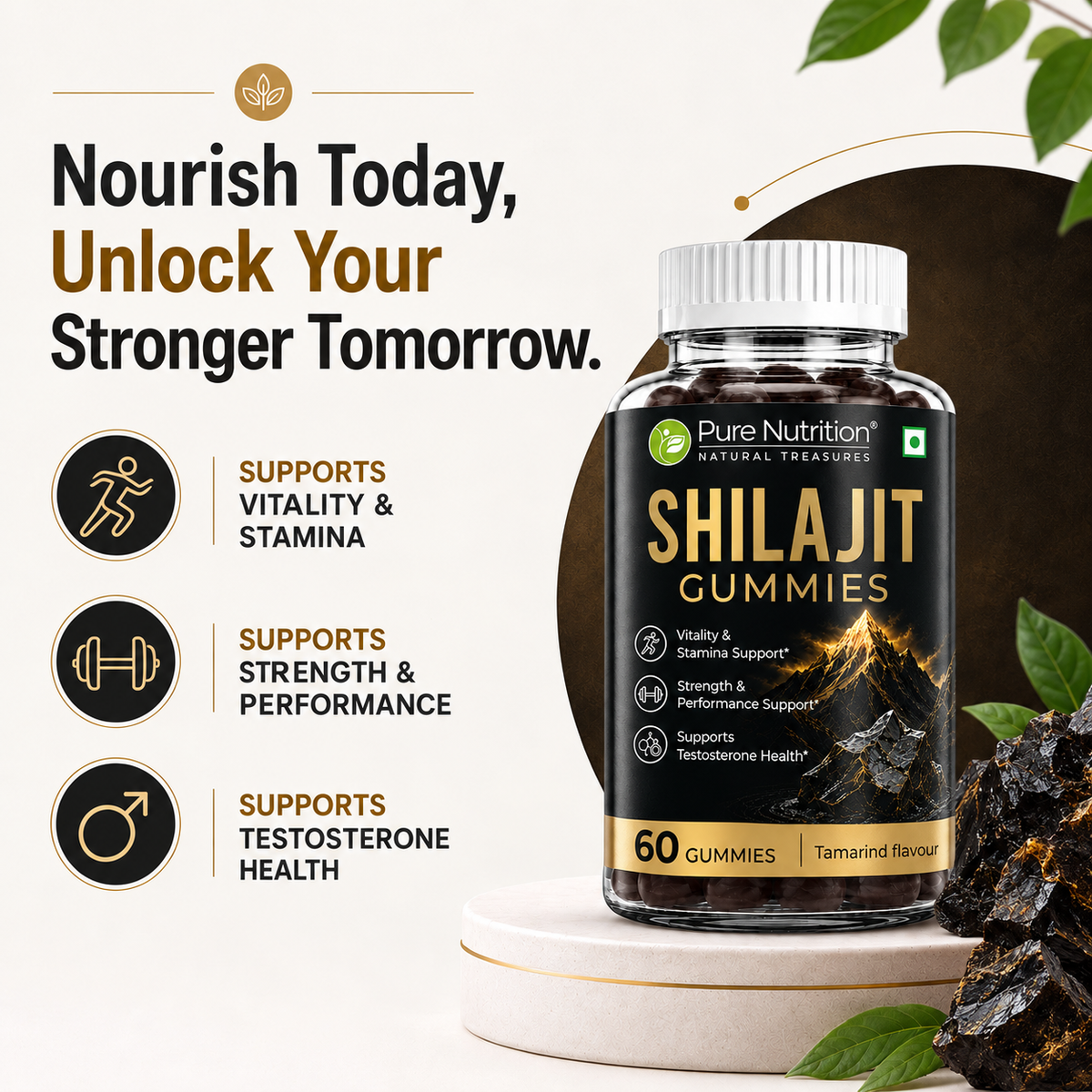 Pure Nutrition Shilajit Gummies – 60 Gummies
