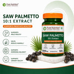 Pure Nutrition Saw Palmetto Capsules 1000mg Extract | 120 Vegan Capsules | Supports Prostate Health | Boosts Urinary Function | Natural Herbal Supplement
