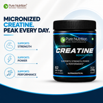 Pure Nutrition Micronised Creatine Monohydrate Powder, Pre/Post Workout Supplement, Instant Energy for Athletic Performance, Fast Recovery, Increased Muscle Mass, Unflavoured - 250gm