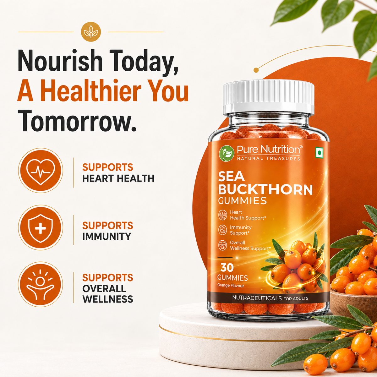 Pure Nutrition Sea Buckthorn Gummies – 30 Gummies