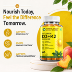 Pure Nutrition Vitamin D3 + K2 Gummies – 60 Gummies